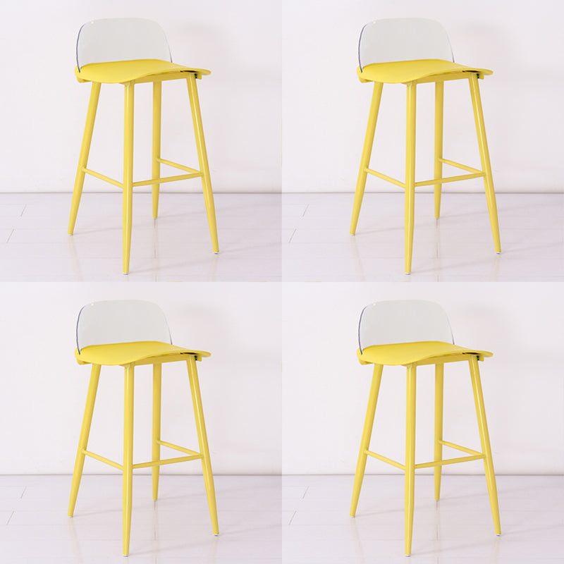 Industrial Style Bar-stool PP Seat Metal Legs Stool for Kitchen Bar Light Yellow 4 Piece Set Clearhalo 'Bar Furniture' 'Bar Stools' 'bar_stools' 'furn' 'furn_bar_stools' 'furniture_bar_stools' 'Kitchen & Dining Furniture' 'kitchen&dining_furn' 'kitchen' 'kitchen_furn' Furniture' 4555315