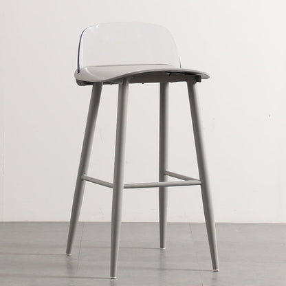 Industrial Style Bar-stool PP Seat Metal Legs Stool for Kitchen Bar Light Gray 1 Piece Clearhalo 'Bar Furniture' 'Bar Stools' 'bar_stools' 'furn' 'furn_bar_stools' 'furniture_bar_stools' 'Kitchen & Dining Furniture' 'kitchen&dining_furn' 'kitchen' 'kitchen_furn' Furniture' 4555316