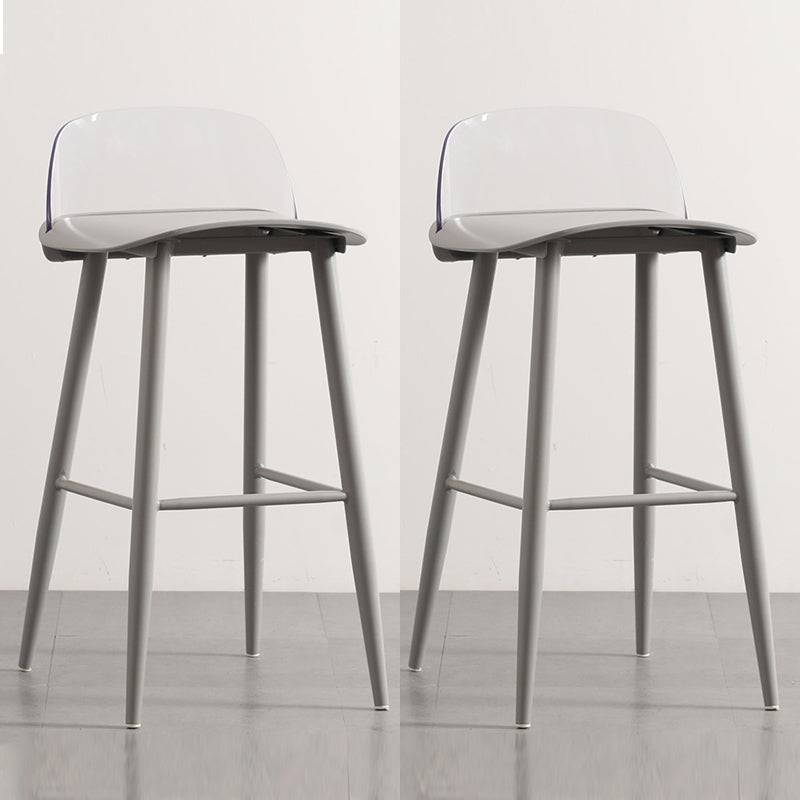 Industrial Style Bar-stool PP Seat Metal Legs Stool for Kitchen Bar Light Gray 2 Piece Set Clearhalo 'Bar Furniture' 'Bar Stools' 'bar_stools' 'furn' 'furn_bar_stools' 'furniture_bar_stools' 'Kitchen & Dining Furniture' 'kitchen&dining_furn' 'kitchen' 'kitchen_furn' Furniture' 4555317