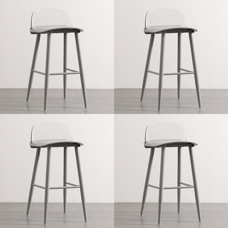 Industrial Style Bar-stool PP Seat Metal Legs Stool for Kitchen Bar Light Gray 4 Piece Set Clearhalo 'Bar Furniture' 'Bar Stools' 'bar_stools' 'furn' 'furn_bar_stools' 'furniture_bar_stools' 'Kitchen & Dining Furniture' 'kitchen&dining_furn' 'kitchen' 'kitchen_furn' Furniture' 4555318