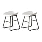 Modern Armless Backrest Counter Stool Iron Kitchen Bar Stool with Plastic Seat White 2 Piece Set Short Stool(18"H) Clearhalo 'Bar Furniture' 'Bar Stools' 'bar_stools' 'furn' 'furn_bar_stools' 'furniture_bar_stools' 'Kitchen & Dining Furniture' 'kitchen&dining_furn' 'kitchen' 'kitchen_furn' Furniture' 4555335
