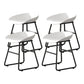 Modern Armless Backrest Counter Stool Iron Kitchen Bar Stool with Plastic Seat White 4 Piece Set Short Stool(18"H) Clearhalo 'Bar Furniture' 'Bar Stools' 'bar_stools' 'furn' 'furn_bar_stools' 'furniture_bar_stools' 'Kitchen & Dining Furniture' 'kitchen&dining_furn' 'kitchen' 'kitchen_furn' Furniture' 4555337