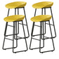 Modern Armless Backrest Counter Stool Iron Kitchen Bar Stool with Plastic Seat Yellow 4 Piece Set Counter Stool(26"H) Clearhalo 'Bar Furniture' 'Bar Stools' 'bar_stools' 'furn' 'furn_bar_stools' 'furniture_bar_stools' 'Kitchen & Dining Furniture' 'kitchen&dining_furn' 'kitchen' 'kitchen_furn' Furniture' 4555343