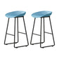 Modern Armless Backrest Counter Stool Iron Kitchen Bar Stool with Plastic Seat Blue 2 Piece Set Counter Stool(26"H) Clearhalo 'Bar Furniture' 'Bar Stools' 'bar_stools' 'furn' 'furn_bar_stools' 'furniture_bar_stools' 'Kitchen & Dining Furniture' 'kitchen&dining_furn' 'kitchen' 'kitchen_furn' Furniture' 4555348