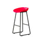 Modern Armless Backrest Counter Stool Iron Kitchen Bar Stool with Plastic Seat Red 1 Piece Bar Stool(30"H) Clearhalo 'Bar Furniture' 'Bar Stools' 'bar_stools' 'furn' 'furn_bar_stools' 'furniture_bar_stools' 'Kitchen & Dining Furniture' 'kitchen&dining_furn' 'kitchen' 'kitchen_furn' Furniture' 4555350