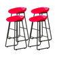 Modern Armless Backrest Counter Stool Iron Kitchen Bar Stool with Plastic Seat Red 4 Piece Set Bar Stool(30"H) Clearhalo 'Bar Furniture' 'Bar Stools' 'bar_stools' 'furn' 'furn_bar_stools' 'furniture_bar_stools' 'Kitchen & Dining Furniture' 'kitchen&dining_furn' 'kitchen' 'kitchen_furn' Furniture' 4555352