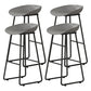 Modern Armless Backrest Counter Stool Iron Kitchen Bar Stool with Plastic Seat Gray 4 Piece Set Bar Stool(30"H) Clearhalo 'Bar Furniture' 'Bar Stools' 'bar_stools' 'furn' 'furn_bar_stools' 'furniture_bar_stools' 'Kitchen & Dining Furniture' 'kitchen&dining_furn' 'kitchen' 'kitchen_furn' Furniture' 4555355