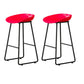 Modern Armless Backrest Counter Stool Iron Kitchen Bar Stool with Plastic Seat Red 2 Piece Set Counter Stool(26"H) Clearhalo 'Bar Furniture' 'Bar Stools' 'bar_stools' 'furn' 'furn_bar_stools' 'furniture_bar_stools' 'Kitchen & Dining Furniture' 'kitchen&dining_furn' 'kitchen' 'kitchen_furn' Furniture' 4555357