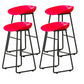 Modern Armless Backrest Counter Stool Iron Kitchen Bar Stool with Plastic Seat Red 4 Piece Set Counter Stool(26"H) Clearhalo 'Bar Furniture' 'Bar Stools' 'bar_stools' 'furn' 'furn_bar_stools' 'furniture_bar_stools' 'Kitchen & Dining Furniture' 'kitchen&dining_furn' 'kitchen' 'kitchen_furn' Furniture' 4555358