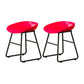 Modern Armless Backrest Counter Stool Iron Kitchen Bar Stool with Plastic Seat Red 2 Piece Set Short Stool(18"H) Clearhalo 'Bar Furniture' 'Bar Stools' 'bar_stools' 'furn' 'furn_bar_stools' 'furniture_bar_stools' 'Kitchen & Dining Furniture' 'kitchen&dining_furn' 'kitchen' 'kitchen_furn' Furniture' 4555360