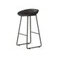 Modern Armless Backrest Counter Stool Iron Kitchen Bar Stool with Plastic Seat Black 1 Piece Bar Stool(30"H) Clearhalo 'Bar Furniture' 'Bar Stools' 'bar_stools' 'furn' 'furn_bar_stools' 'furniture_bar_stools' 'Kitchen & Dining Furniture' 'kitchen&dining_furn' 'kitchen' 'kitchen_furn' Furniture' 4555362