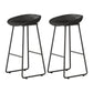 Modern Armless Backrest Counter Stool Iron Kitchen Bar Stool with Plastic Seat Black 2 Piece Set Bar Stool(30"H) Clearhalo 'Bar Furniture' 'Bar Stools' 'bar_stools' 'furn' 'furn_bar_stools' 'furniture_bar_stools' 'Kitchen & Dining Furniture' 'kitchen&dining_furn' 'kitchen' 'kitchen_furn' Furniture' 4555363