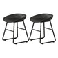 Modern Armless Backrest Counter Stool Iron Kitchen Bar Stool with Plastic Seat Black 2 Piece Set Short Stool(18"H) Clearhalo 'Bar Furniture' 'Bar Stools' 'bar_stools' 'furn' 'furn_bar_stools' 'furniture_bar_stools' 'Kitchen & Dining Furniture' 'kitchen&dining_furn' 'kitchen' 'kitchen_furn' Furniture' 4555366