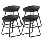Modern Armless Backrest Counter Stool Iron Kitchen Bar Stool with Plastic Seat Black 4 Piece Set Short Stool(18"H) Clearhalo 'Bar Furniture' 'Bar Stools' 'bar_stools' 'furn' 'furn_bar_stools' 'furniture_bar_stools' 'Kitchen & Dining Furniture' 'kitchen&dining_furn' 'kitchen' 'kitchen_furn' Furniture' 4555367