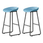 Modern Armless Backrest Counter Stool Iron Kitchen Bar Stool with Plastic Seat Blue 2 Piece Set Bar Stool(30"H) Clearhalo 'Bar Furniture' 'Bar Stools' 'bar_stools' 'furn' 'furn_bar_stools' 'furniture_bar_stools' 'Kitchen & Dining Furniture' 'kitchen&dining_furn' 'kitchen' 'kitchen_furn' Furniture' 4555369