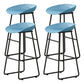 Modern Armless Backrest Counter Stool Iron Kitchen Bar Stool with Plastic Seat Blue 4 Piece Set Bar Stool(30"H) Clearhalo 'Bar Furniture' 'Bar Stools' 'bar_stools' 'furn' 'furn_bar_stools' 'furniture_bar_stools' 'Kitchen & Dining Furniture' 'kitchen&dining_furn' 'kitchen' 'kitchen_furn' Furniture' 4555370