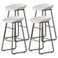 Modern Armless Backrest Counter Stool Iron Kitchen Bar Stool with Plastic Seat White 4 Piece Set Counter Stool(26"H) Clearhalo 'Bar Furniture' 'Bar Stools' 'bar_stools' 'furn' 'furn_bar_stools' 'furniture_bar_stools' 'Kitchen & Dining Furniture' 'kitchen&dining_furn' 'kitchen' 'kitchen_furn' Furniture' 4555379