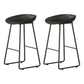 Modern Armless Backrest Counter Stool Iron Kitchen Bar Stool with Plastic Seat Black 2 Piece Set Counter Stool(26"H) Clearhalo 'Bar Furniture' 'Bar Stools' 'bar_stools' 'furn' 'furn_bar_stools' 'furniture_bar_stools' 'Kitchen & Dining Furniture' 'kitchen&dining_furn' 'kitchen' 'kitchen_furn' Furniture' 4555381
