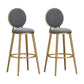 Glam Armless Backrest Counter Stool Steel Bookstore Bar Stool with Velvet Cushion Grey 2 Piece Set Clearhalo 'Bar Furniture' 'Bar Stools' 'bar_stools' 'furn' 'furn_bar_stools' 'furniture_bar_stools' 'Kitchen & Dining Furniture' 'kitchen&dining_furn' 'kitchen' 'kitchen_furn' Furniture' 4555430