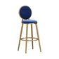 Glam Armless Backrest Counter Stool Steel Bookstore Bar Stool with Velvet Cushion Blue 1 Piece Clearhalo 'Bar Furniture' 'Bar Stools' 'bar_stools' 'furn' 'furn_bar_stools' 'furniture_bar_stools' 'Kitchen & Dining Furniture' 'kitchen&dining_furn' 'kitchen' 'kitchen_furn' Furniture' 4555433