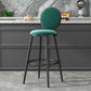 Glam Armless Backrest Counter Stool Steel Bookstore Bar Stool with Velvet Cushion Clearhalo 'Bar Furniture' 'Bar Stools' 'bar_stools' 'furn' 'furn_bar_stools' 'furniture_bar_stools' 'Kitchen & Dining Furniture' 'kitchen&dining_furn' 'kitchen' 'kitchen_furn' Furniture' 4555434