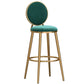 Glam Armless Backrest Counter Stool Steel Bookstore Bar Stool with Velvet Cushion Clearhalo 'Bar Furniture' 'Bar Stools' 'bar_stools' 'furn' 'furn_bar_stools' 'furniture_bar_stools' 'Kitchen & Dining Furniture' 'kitchen&dining_furn' 'kitchen' 'kitchen_furn' Furniture' 4555435