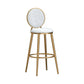 Glam Armless Backrest Counter Stool Steel Bookstore Bar Stool with Velvet Cushion White 1 Piece Clearhalo 'Bar Furniture' 'Bar Stools' 'bar_stools' 'furn' 'furn_bar_stools' 'furniture_bar_stools' 'Kitchen & Dining Furniture' 'kitchen&dining_furn' 'kitchen' 'kitchen_furn' Furniture' 4555440