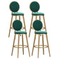 Glam Armless Backrest Counter Stool Steel Bookstore Bar Stool with Velvet Cushion Blackish Green 4 Piece Set Clearhalo 'Bar Furniture' 'Bar Stools' 'bar_stools' 'furn' 'furn_bar_stools' 'furniture_bar_stools' 'Kitchen & Dining Furniture' 'kitchen&dining_furn' 'kitchen' 'kitchen_furn' Furniture' 4555445