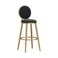 Glam Armless Backrest Counter Stool Steel Bookstore Bar Stool with Velvet Cushion Black 1 Piece Clearhalo 'Bar Furniture' 'Bar Stools' 'bar_stools' 'furn' 'furn_bar_stools' 'furniture_bar_stools' 'Kitchen & Dining Furniture' 'kitchen&dining_furn' 'kitchen' 'kitchen_furn' Furniture' 4555446