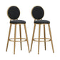 Glam Armless Backrest Counter Stool Steel Bookstore Bar Stool with Velvet Cushion Black 2 Piece Set Clearhalo 'Bar Furniture' 'Bar Stools' 'bar_stools' 'furn' 'furn_bar_stools' 'furniture_bar_stools' 'Kitchen & Dining Furniture' 'kitchen&dining_furn' 'kitchen' 'kitchen_furn' Furniture' 4555447