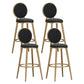 Glam Armless Backrest Counter Stool Steel Bookstore Bar Stool with Velvet Cushion Black 4 Piece Set Clearhalo 'Bar Furniture' 'Bar Stools' 'bar_stools' 'furn' 'furn_bar_stools' 'furniture_bar_stools' 'Kitchen & Dining Furniture' 'kitchen&dining_furn' 'kitchen' 'kitchen_furn' Furniture' 4555448