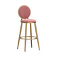 Glam Armless Backrest Counter Stool Steel Bookstore Bar Stool with Velvet Cushion Pink 1 Piece Clearhalo 'Bar Furniture' 'Bar Stools' 'bar_stools' 'furn' 'furn_bar_stools' 'furniture_bar_stools' 'Kitchen & Dining Furniture' 'kitchen&dining_furn' 'kitchen' 'kitchen_furn' Furniture' 4555449