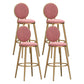 Glam Armless Backrest Counter Stool Steel Bookstore Bar Stool with Velvet Cushion Pink 4 Piece Set Clearhalo 'Bar Furniture' 'Bar Stools' 'bar_stools' 'furn' 'furn_bar_stools' 'furniture_bar_stools' 'Kitchen & Dining Furniture' 'kitchen&dining_furn' 'kitchen' 'kitchen_furn' Furniture' 4555451