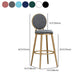 Glam Armless Backrest Counter Stool Steel Bookstore Bar Stool with Velvet Cushion Clearhalo 'Bar Furniture' 'Bar Stools' 'bar_stools' 'furn' 'furn_bar_stools' 'furniture_bar_stools' 'Kitchen & Dining Furniture' 'kitchen&dining_furn' 'kitchen' 'kitchen_furn' Furniture' 4555456
