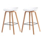Scandinavia Style Bar-stool Wooden Legs Bucket Seat for Kitchen Bar White Natural 2 Piece Set Clearhalo 'Bar Furniture' 'Bar Stools' 'bar_stools' 'furn' 'furn_bar_stools' 'furniture_bar_stools' 'Kitchen & Dining Furniture' 'kitchen&dining_furn' 'kitchen' 'kitchen_furn' Furniture' 4555459