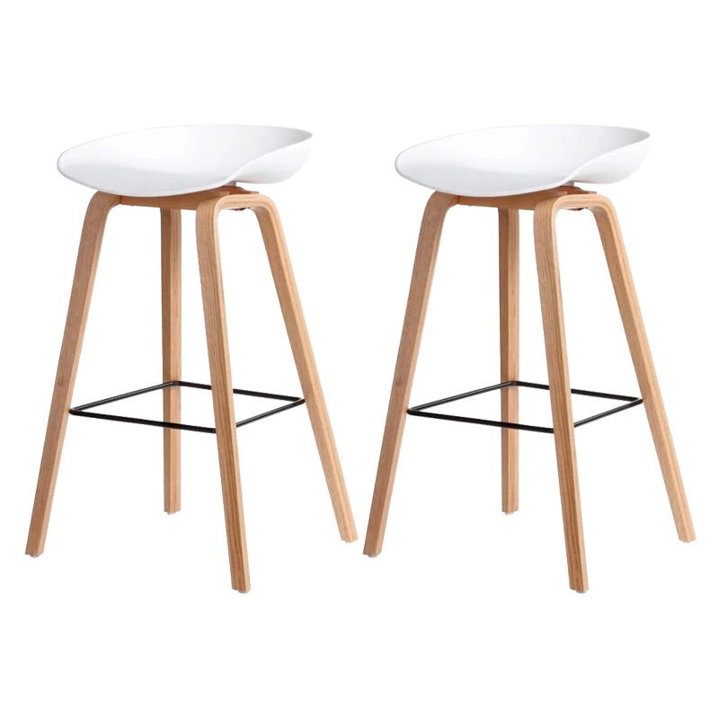 Scandinavia Style Bar-stool Wooden Legs Bucket Seat for Kitchen Bar White Natural 2 Piece Set Clearhalo 'Bar Furniture' 'Bar Stools' 'bar_stools' 'furn' 'furn_bar_stools' 'furniture_bar_stools' 'Kitchen & Dining Furniture' 'kitchen&dining_furn' 'kitchen' 'kitchen_furn' Furniture' 4555459