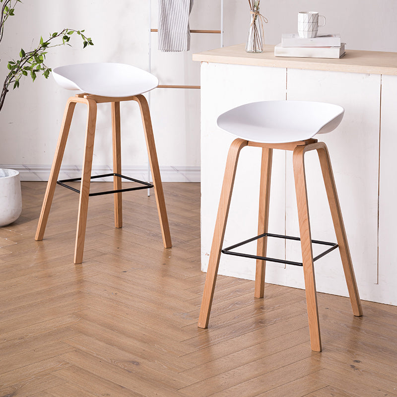Scandinavia Style Bar-stool Wooden Legs Bucket Seat for Kitchen Bar Clearhalo 'Bar Furniture' 'Bar Stools' 'bar_stools' 'furn' 'furn_bar_stools' 'furniture_bar_stools' 'Kitchen & Dining Furniture' 'kitchen&dining_furn' 'kitchen' 'kitchen_furn' Furniture' 4555460