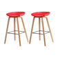 Scandinavia Style Bar-stool Wooden Legs Bucket Seat for Kitchen Bar Red Natural 2 Piece Set Clearhalo 'Bar Furniture' 'Bar Stools' 'bar_stools' 'furn' 'furn_bar_stools' 'furniture_bar_stools' 'Kitchen & Dining Furniture' 'kitchen&dining_furn' 'kitchen' 'kitchen_furn' Furniture' 4555466
