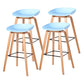 Scandinavia Style Bar-stool Wooden Legs Bucket Seat for Kitchen Bar Sky Blue Natural 4 Piece Set Clearhalo 'Bar Furniture' 'Bar Stools' 'bar_stools' 'furn' 'furn_bar_stools' 'furniture_bar_stools' 'Kitchen & Dining Furniture' 'kitchen&dining_furn' 'kitchen' 'kitchen_furn' Furniture' 4555474