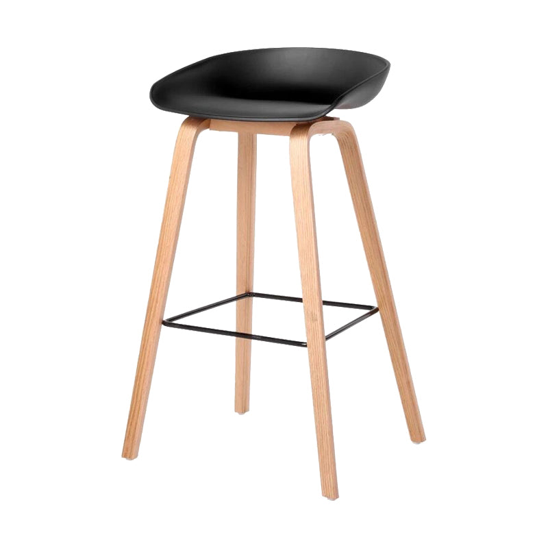 Scandinavia Style Bar-stool Wooden Legs Bucket Seat for Kitchen Bar Black Natural 1 Piece Clearhalo 'Bar Furniture' 'Bar Stools' 'bar_stools' 'furn' 'furn_bar_stools' 'furniture_bar_stools' 'Kitchen & Dining Furniture' 'kitchen&dining_furn' 'kitchen' 'kitchen_furn' Furniture' 4555475