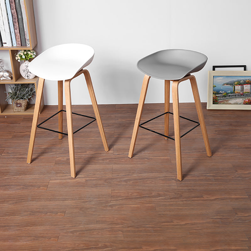 Scandinavia Style Bar-stool Wooden Legs Bucket Seat for Kitchen Bar Clearhalo 'Bar Furniture' 'Bar Stools' 'bar_stools' 'furn' 'furn_bar_stools' 'furniture_bar_stools' 'Kitchen & Dining Furniture' 'kitchen&dining_furn' 'kitchen' 'kitchen_furn' Furniture' 4555476