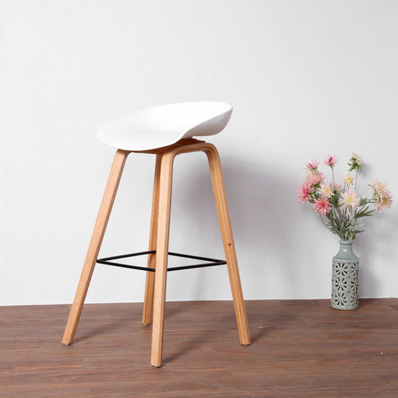 Scandinavia Style Bar-stool Wooden Legs Bucket Seat for Kitchen Bar Clearhalo 'Bar Furniture' 'Bar Stools' 'bar_stools' 'furn' 'furn_bar_stools' 'furniture_bar_stools' 'Kitchen & Dining Furniture' 'kitchen&dining_furn' 'kitchen' 'kitchen_furn' Furniture' 4555479