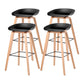 Scandinavia Style Bar-stool Wooden Legs Bucket Seat for Kitchen Bar Black Natural 4 Piece Set Clearhalo 'Bar Furniture' 'Bar Stools' 'bar_stools' 'furn' 'furn_bar_stools' 'furniture_bar_stools' 'Kitchen & Dining Furniture' 'kitchen&dining_furn' 'kitchen' 'kitchen_furn' Furniture' 4555480