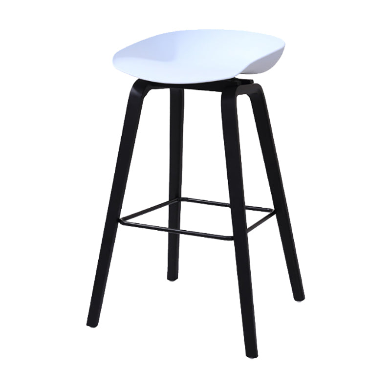Scandinavia Style Bar-stool Wooden Legs Bucket Seat for Kitchen Bar Pewter Black 1 Piece Clearhalo 'Bar Furniture' 'Bar Stools' 'bar_stools' 'furn' 'furn_bar_stools' 'furniture_bar_stools' 'Kitchen & Dining Furniture' 'kitchen&dining_furn' 'kitchen' 'kitchen_furn' Furniture' 4555481