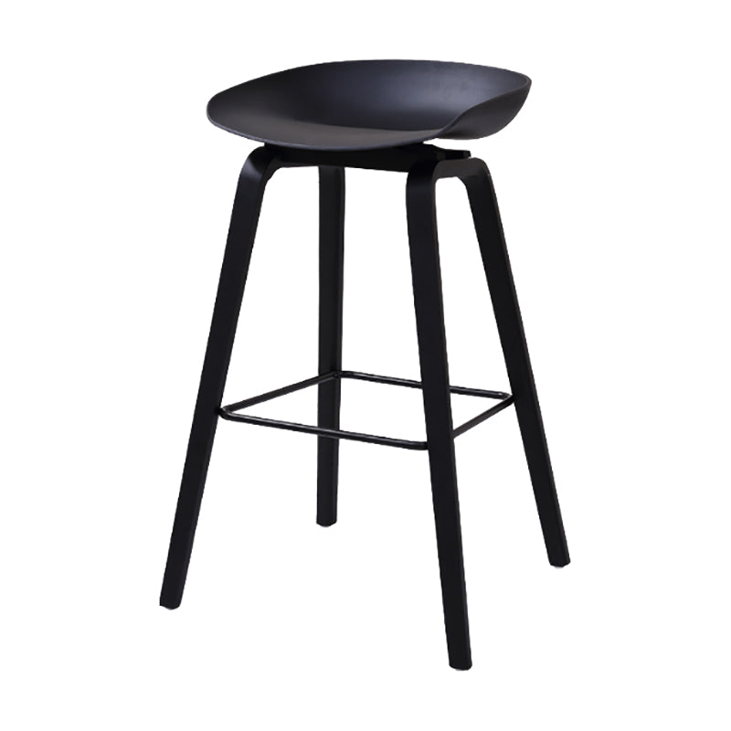 Scandinavia Style Bar-stool Wooden Legs Bucket Seat for Kitchen Bar Black Black 1 Piece Clearhalo 'Bar Furniture' 'Bar Stools' 'bar_stools' 'furn' 'furn_bar_stools' 'furniture_bar_stools' 'Kitchen & Dining Furniture' 'kitchen&dining_furn' 'kitchen' 'kitchen_furn' Furniture' 4555487