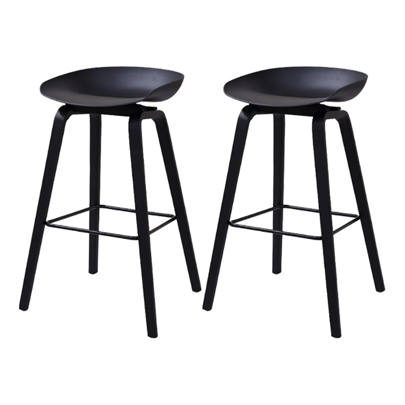 Scandinavia Style Bar-stool Wooden Legs Bucket Seat for Kitchen Bar Black Black 2 Piece Set Clearhalo 'Bar Furniture' 'Bar Stools' 'bar_stools' 'furn' 'furn_bar_stools' 'furniture_bar_stools' 'Kitchen & Dining Furniture' 'kitchen&dining_furn' 'kitchen' 'kitchen_furn' Furniture' 4555488