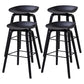 Scandinavia Style Bar-stool Wooden Legs Bucket Seat for Kitchen Bar Black Black 4 Piece Set Clearhalo 'Bar Furniture' 'Bar Stools' 'bar_stools' 'furn' 'furn_bar_stools' 'furniture_bar_stools' 'Kitchen & Dining Furniture' 'kitchen&dining_furn' 'kitchen' 'kitchen_furn' Furniture' 4555489