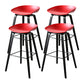 Scandinavia Style Bar-stool Wooden Legs Bucket Seat for Kitchen Bar Red Black 4 Piece Set Clearhalo 'Bar Furniture' 'Bar Stools' 'bar_stools' 'furn' 'furn_bar_stools' 'furniture_bar_stools' 'Kitchen & Dining Furniture' 'kitchen&dining_furn' 'kitchen' 'kitchen_furn' Furniture' 4555492