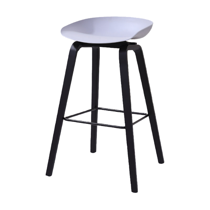 Scandinavia Style Bar-stool Wooden Legs Bucket Seat for Kitchen Bar Light Gray Black 1 Piece Clearhalo 'Bar Furniture' 'Bar Stools' 'bar_stools' 'furn' 'furn_bar_stools' 'furniture_bar_stools' 'Kitchen & Dining Furniture' 'kitchen&dining_furn' 'kitchen' 'kitchen_furn' Furniture' 4555493