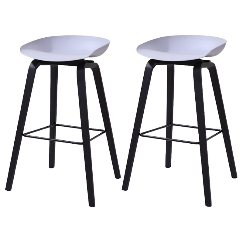 Scandinavia Style Bar-stool Wooden Legs Bucket Seat for Kitchen Bar Light Gray Black 2 Piece Set Clearhalo 'Bar Furniture' 'Bar Stools' 'bar_stools' 'furn' 'furn_bar_stools' 'furniture_bar_stools' 'Kitchen & Dining Furniture' 'kitchen&dining_furn' 'kitchen' 'kitchen_furn' Furniture' 4555494